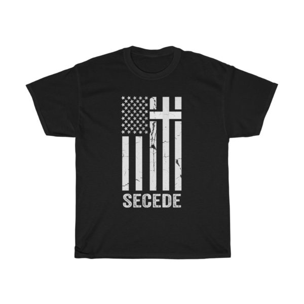 Secede flag and cross t-shirt black