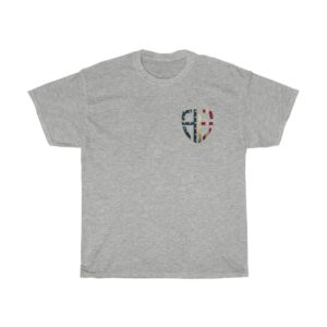 Armoured Cross chest shield t-shirt gray color