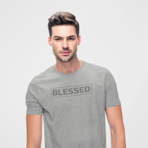 Blessed grey T-shirt Mockup
