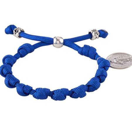 Blue Rosary Bracelet with Miraculous Medal