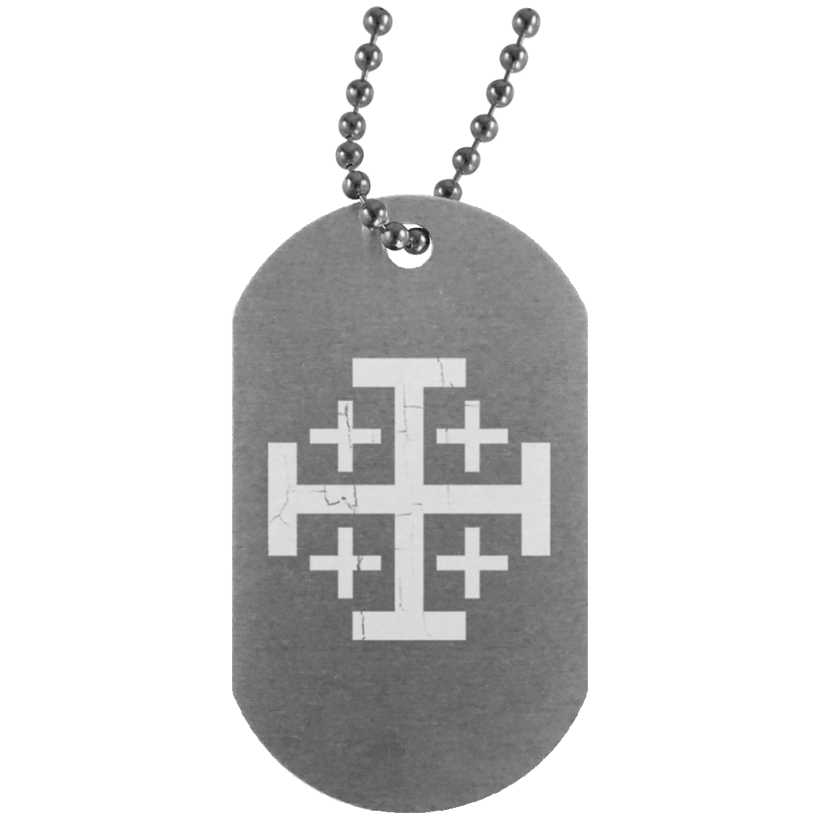 JERUSALEM CROSS DOG TAG NECKLACE